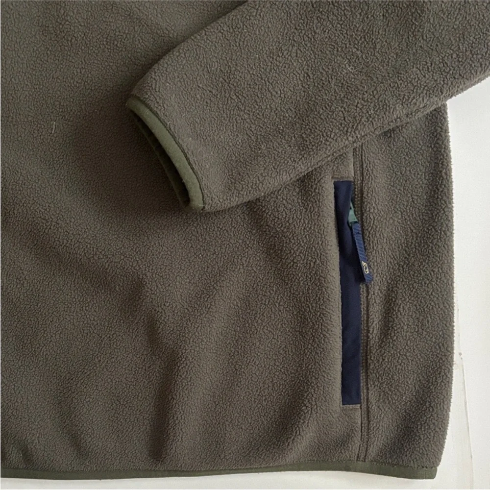 Vineyard Vines Navy and Olive Shep Fleece with Orange Zipper